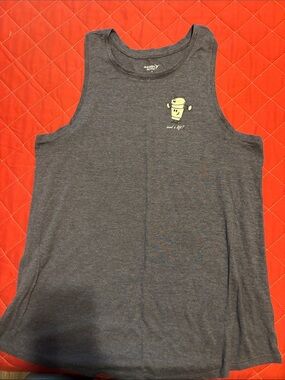 Old Navy Gray Tank Top with Coffee Graphic
